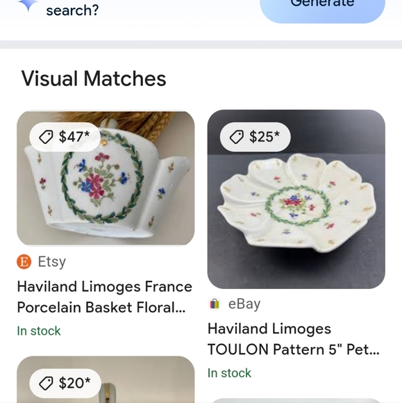 Vintage 1950s Haviland Limoges France Toulon china basket floral pattern - Picture 5 of 5